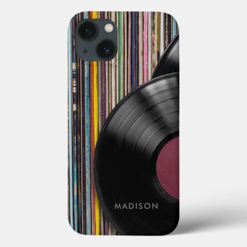 Vintage Vinyl Record Composition  Personalized iPhone 13 Case