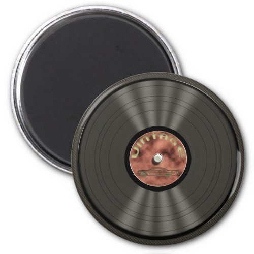 Vintage Vinyl Record Magnet