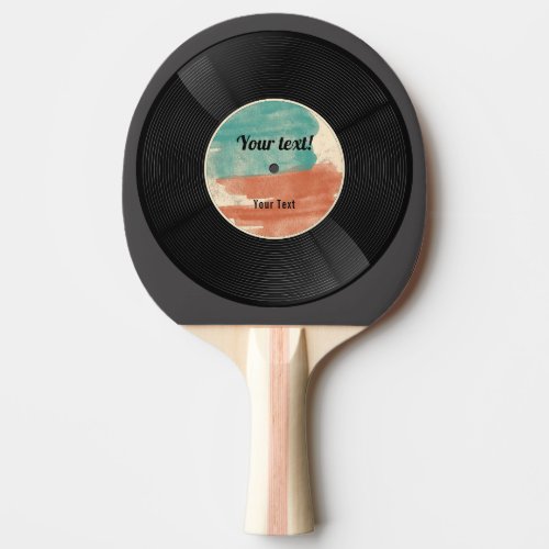 Vintage Vinyl Record Music Album Table Tennis Ping Pong Paddle