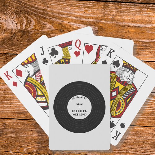 Vintage Vinyl Record Music Black Bachelor Weekend Poker Cards