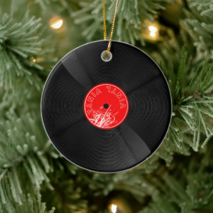 Vintage Vinyl Record - Music Lover Christmas Ceramic Ornament