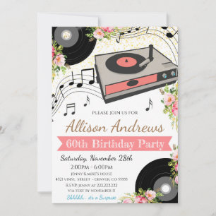 Vintage Vinyl Record Party Invitation