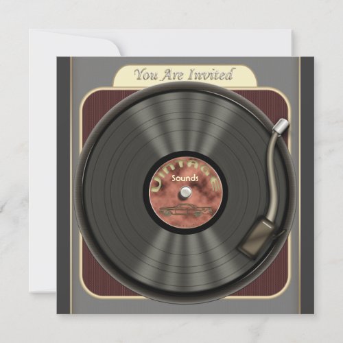 Vintage Vinyl Record Party Invitations