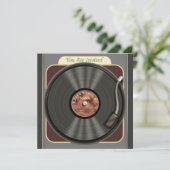 Vintage Vinyl Record Party Invitations (Standing Front)