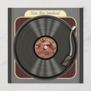 Vintage Vinyl Record Party Invitations by Specialeetees at Zazzle