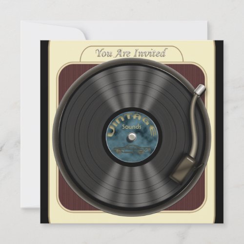 Vintage Vinyl Record Party Invitations