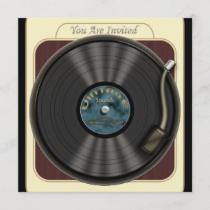 Vintage Vinyl Record Party Invitations