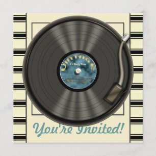 Vintage Vinyl Record Party Invitations