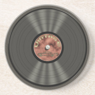 Vintage Vinyl Record Sandstone Coaster
