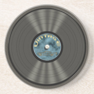Vintage Vinyl Record Sandstone Coaster