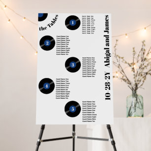 Vintage Vinyl Record Seating Chart Foam Board