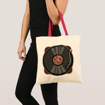 Vintage Vinyl Record Tote Bag by Specialeetees at Zazzle