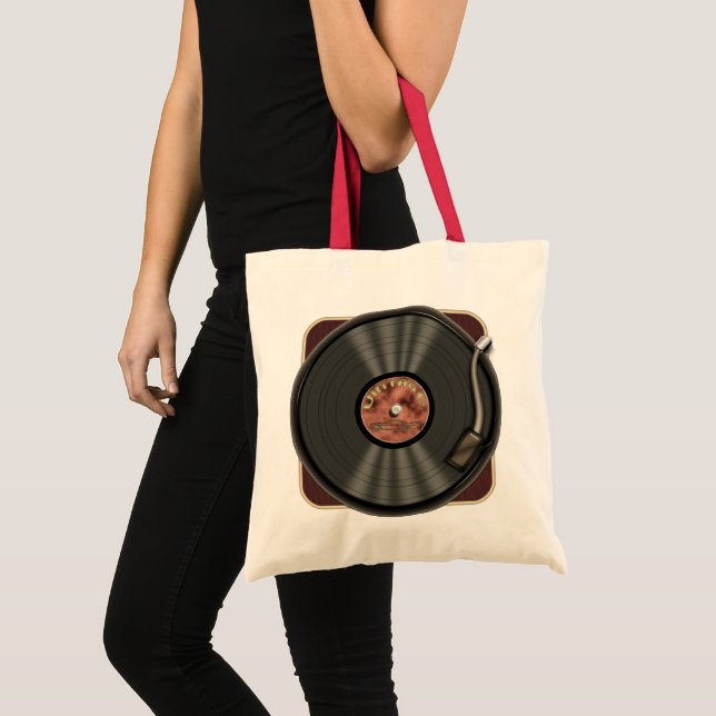 Vintage Vinyl Record Tote Bag (Front (Product))