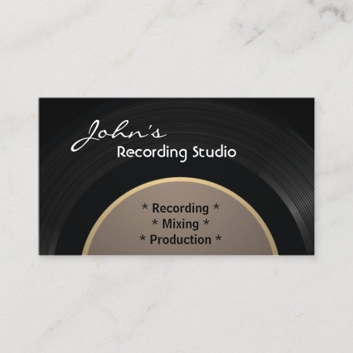 Vintage Vinyl Recording Studio Business Card