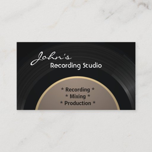 Customizable Vintage Vinyl Recording Studio Business Card