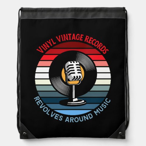 Vintage vinyl records design Backpack