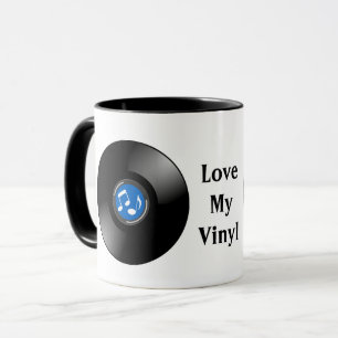 Vintage Vinyl Records Design Mug