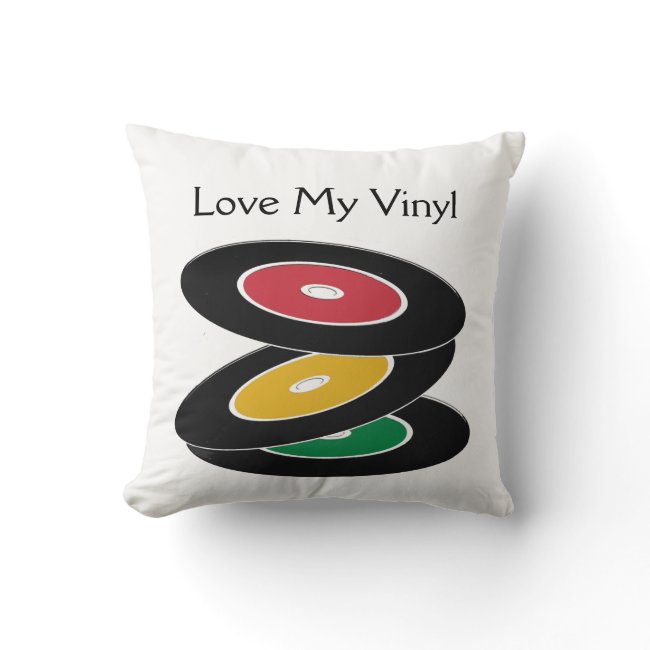 Vintage Vinyl Records Design Throw Pillow