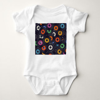 Vintage Vinyl Records Music Background Baby Bodysuit