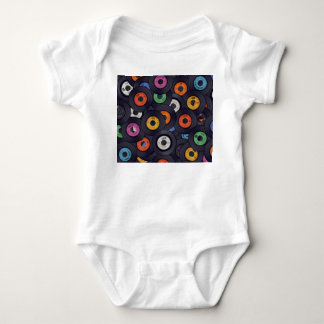 Vintage Vinyl Records Music Background Baby Bodysuit