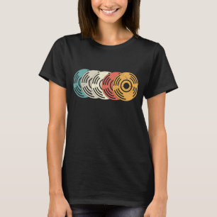 Vintage vinyl records retro colors  T-Shirt