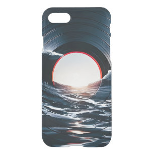 Vintage Vinyl Surf Wave Ocean Retro Music iPhone SE/8/7 Case