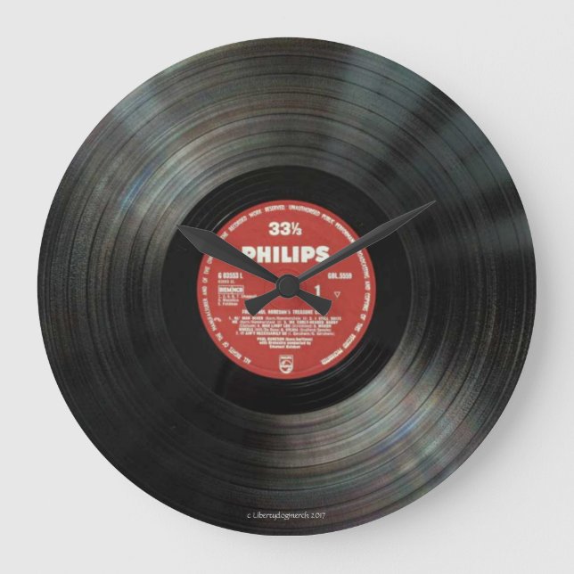 Vintage Vinyl Wall Clock - Designer Den - Gifts (Front)