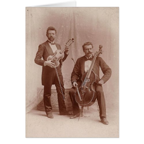 Vintage Viola DAmore And Viola Da Gamba Duo Card