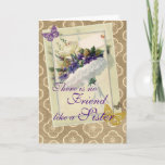 Vintage Violet Bouquet Sister and Friend Birthday Card<br><div class="desc">Pretty vintage bouquet of purple violets,  a white rose and butterflies. Verse: "There is no friend like a sister. . . you are a special sister and a true friend. Happy Birthday. Enjoy.</div>