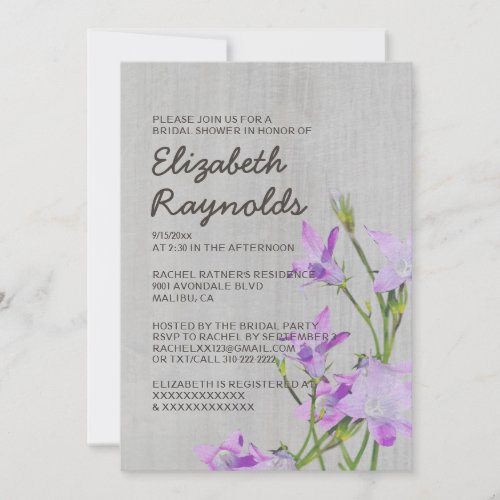 Vintage Violet Bridal Shower Invitations