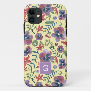 Vintage Violet Floral Botanical Pattern Phone Case