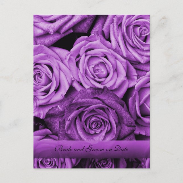 Vintage Violet Roses Save the date card (Front)