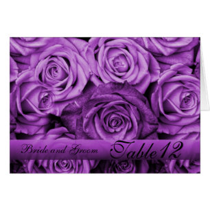 Vintage Violet Roses Table number card