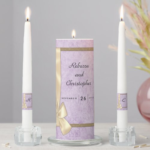 Vintage Violet Wedding Candles Unity Set