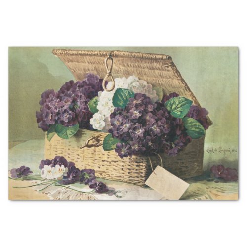 Vintage Violets and Lilacs French Floral Decoupage Tissue Paper