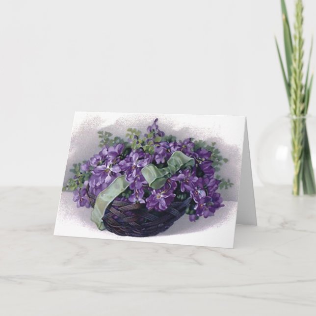 Vintage Violets Basket Card (Front)