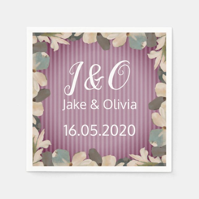 Vintage Violets Napkins (Front)