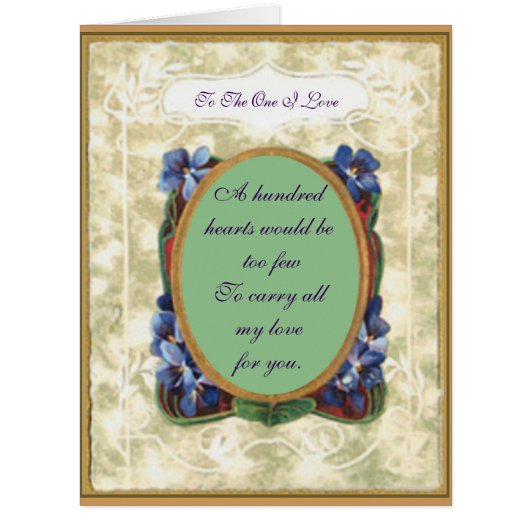 Vintage Violets Valentine Cards (Front)