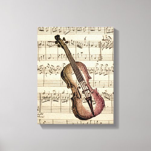 Vintage Violin and Sheet Music   Canvas Print