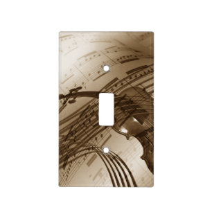 Vintage Violin and Sheet Music Light Switch Cover