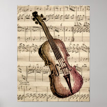 Vintage Violin and Sheet Music