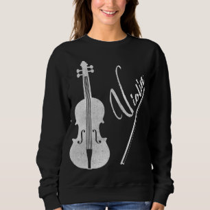 Vintage Violin Artwork Musician Birthday Gift Sweatshirt
