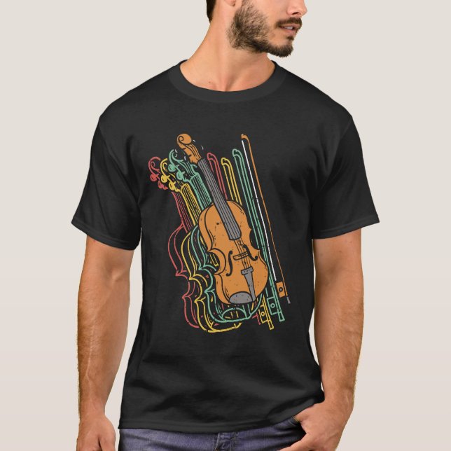 Vintage Violin Fiddle Whisperer Pun T-Shirt (Front)