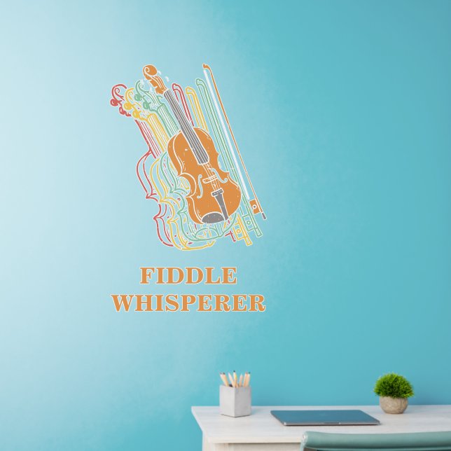 Vintage Violin Fiddle Whisperer Violinist Keesake Wall Decal (Home Office)