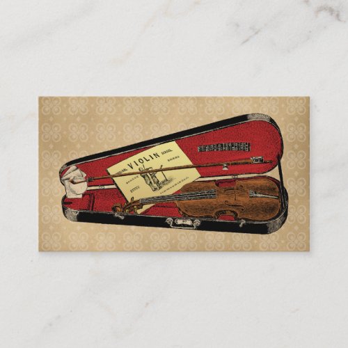 Vintage Violin Illustration Business Card