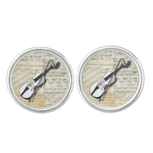 Vintage Violin Music Cuff Links