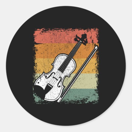Vintage Violin Player Music Violinist Gift Idea Classic Round Sticker