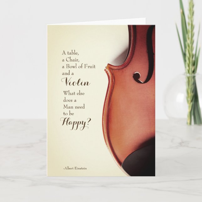 Vintage Violin Quote Card (Front)