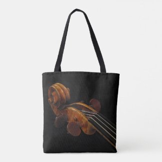 Vintage Violin Scroll Music Instrument Tote Bag