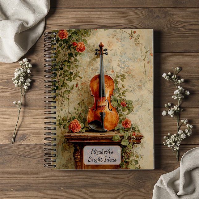 Vintage Violin with Roses Notebook (Creator Uploaded)